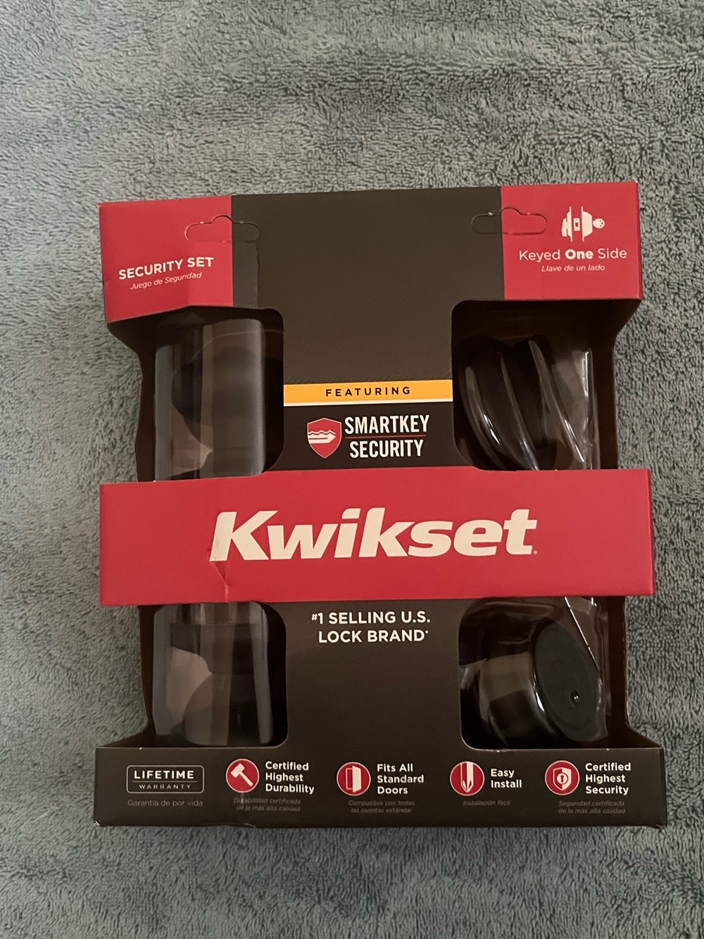 SmartKey Doorknob Handle Set - Black